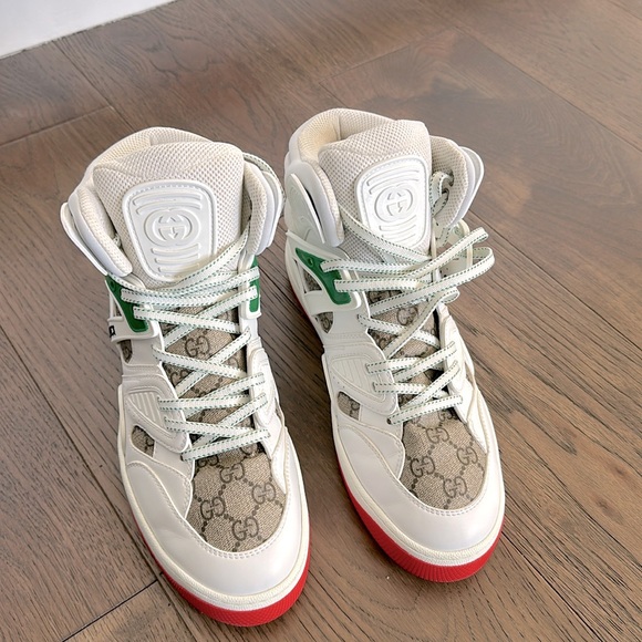 Gucci Basket High 'White Demetra Red' - Picture 1 of 4